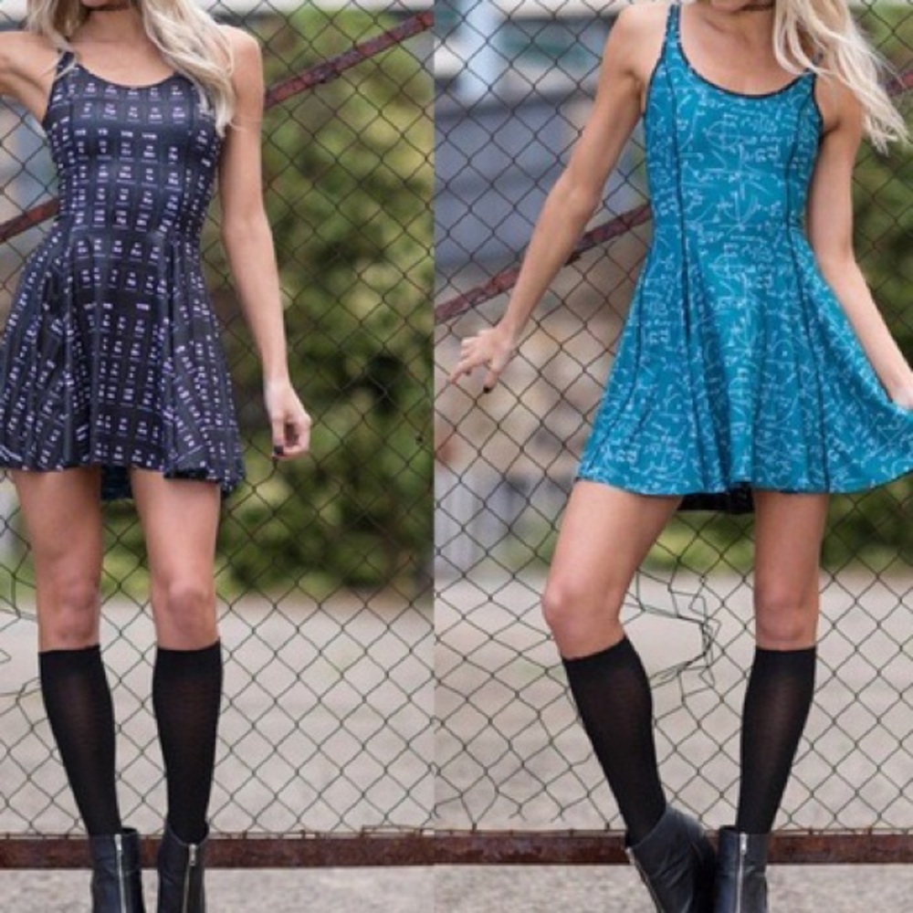 Blackmilk Clothing Periodic Table Vs Mathematicool Inside Out Dress - S